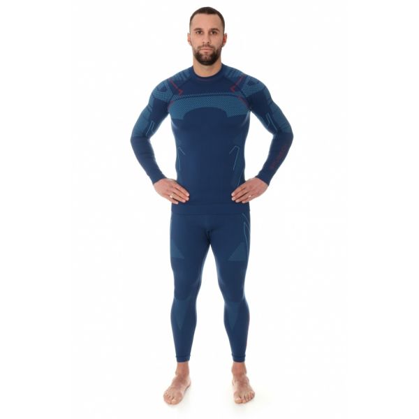 Футболка Brubeck Thermo Nilit Heat черный/голубой мужская в Липецке